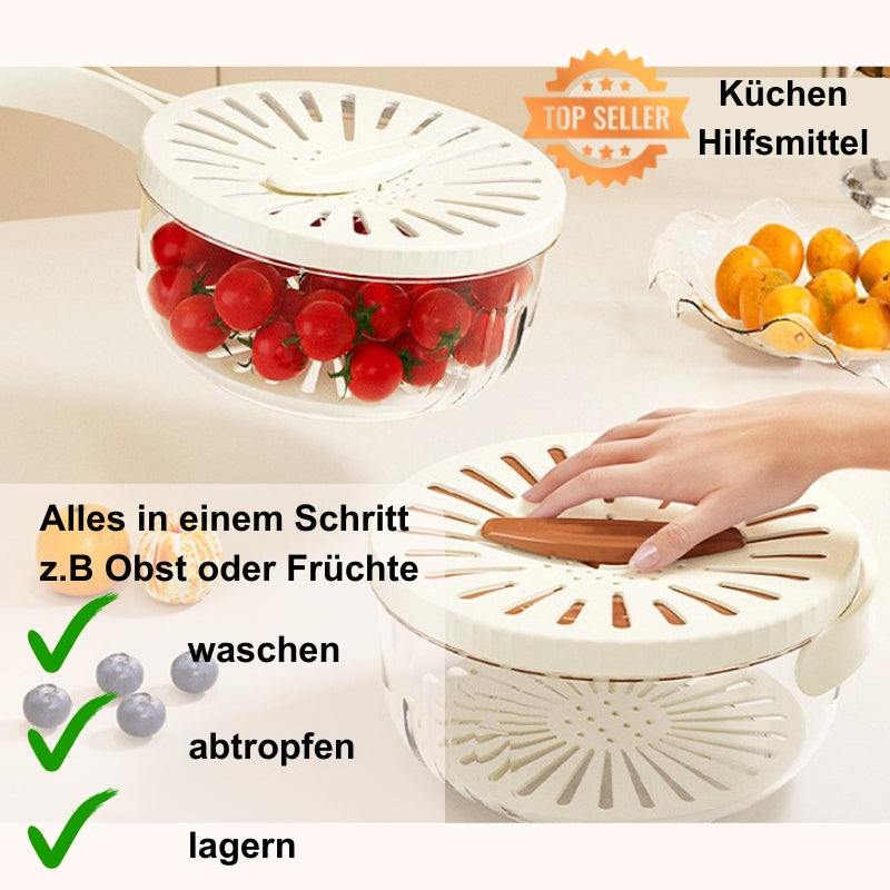 Haustopia – 2in1 Abtropfsieb & Aufbewahrungsbehälter