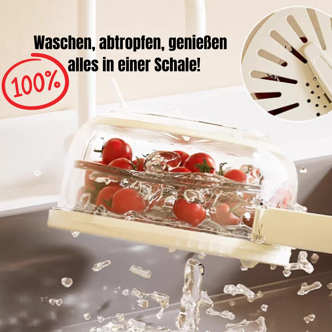 Haustopia – 2in1 Abtropfsieb & Aufbewahrungsbehälter